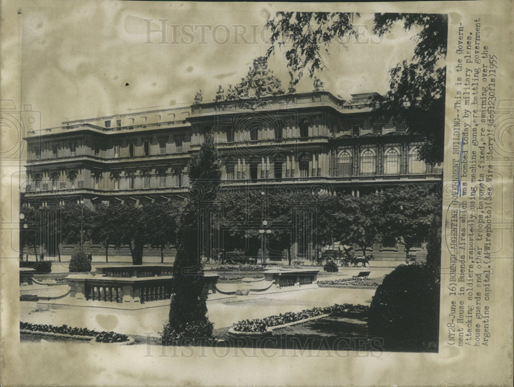 1955 Press Photo Argentine Government Building Buenos - Historic Images