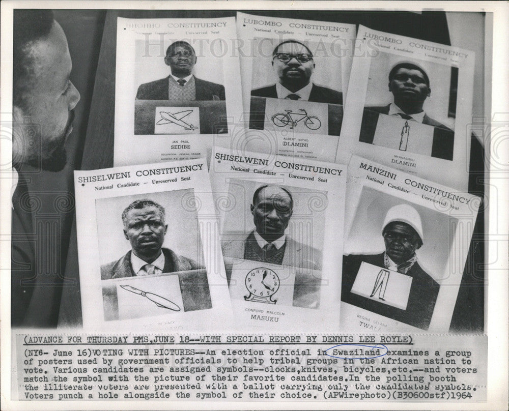 1964 Press Photo Government officials Swaziland Group - Historic Images