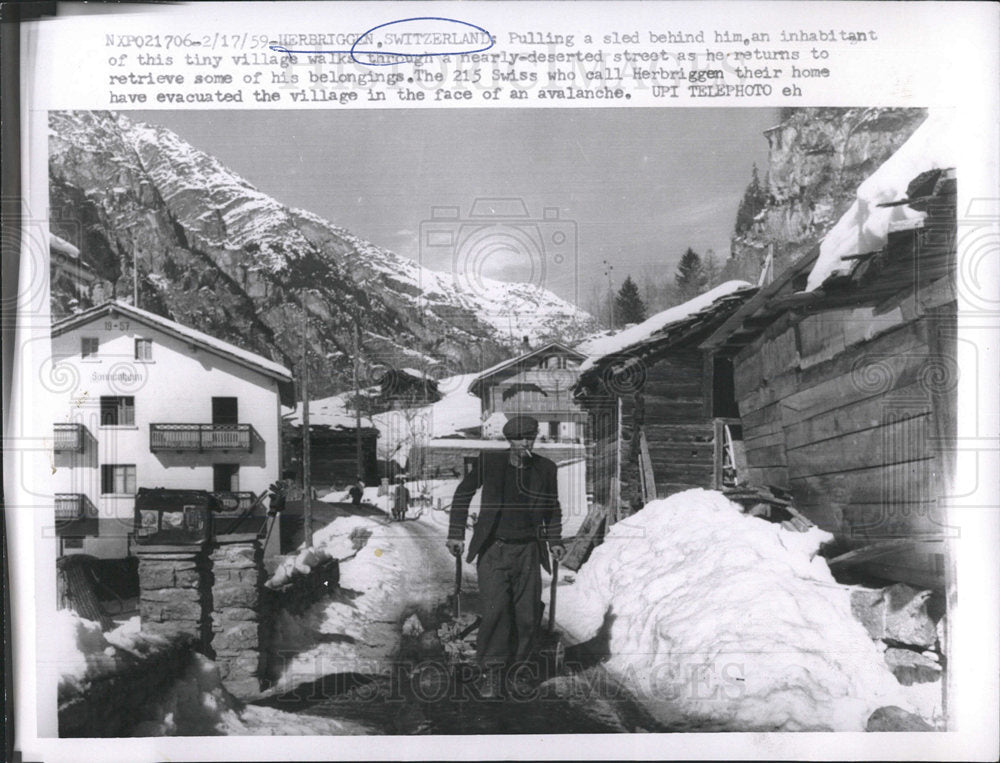 1959 Press Photo Herbriggen Switzerland Behring Village - Historic Images