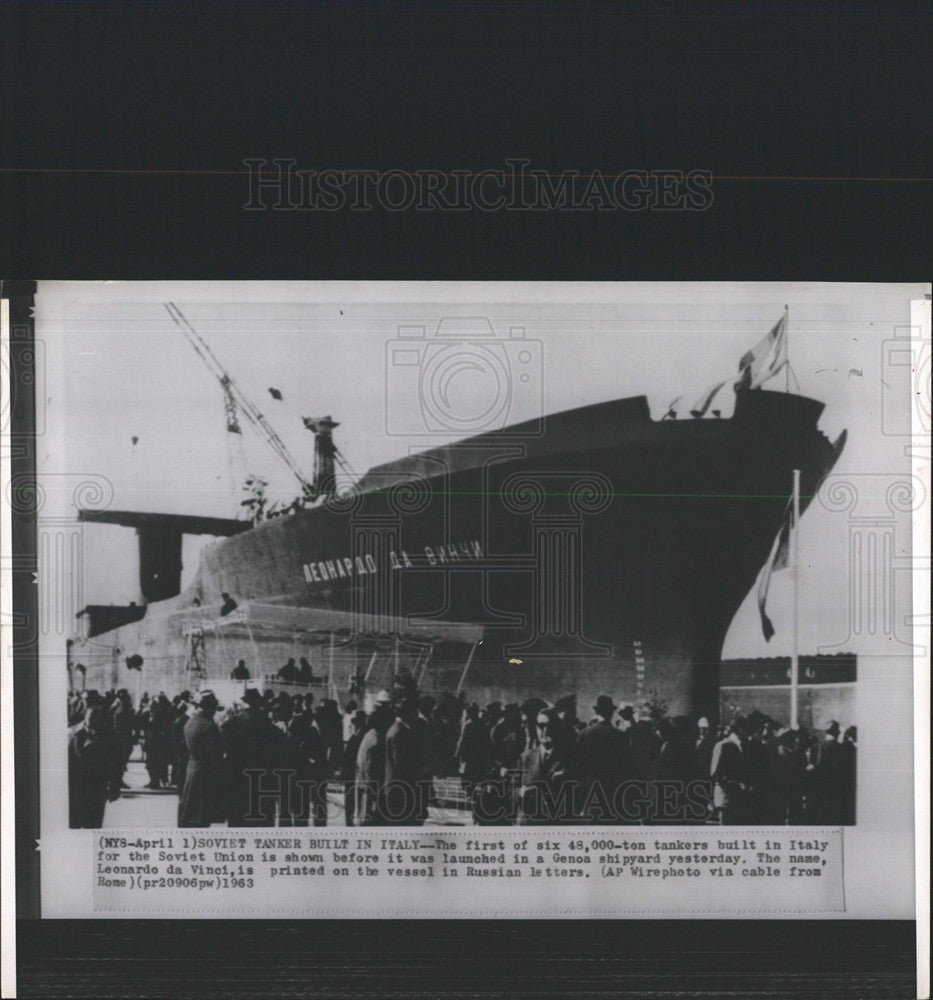 1963 Press Photo Italian Built Soviet Tanker Genoa - Historic Images