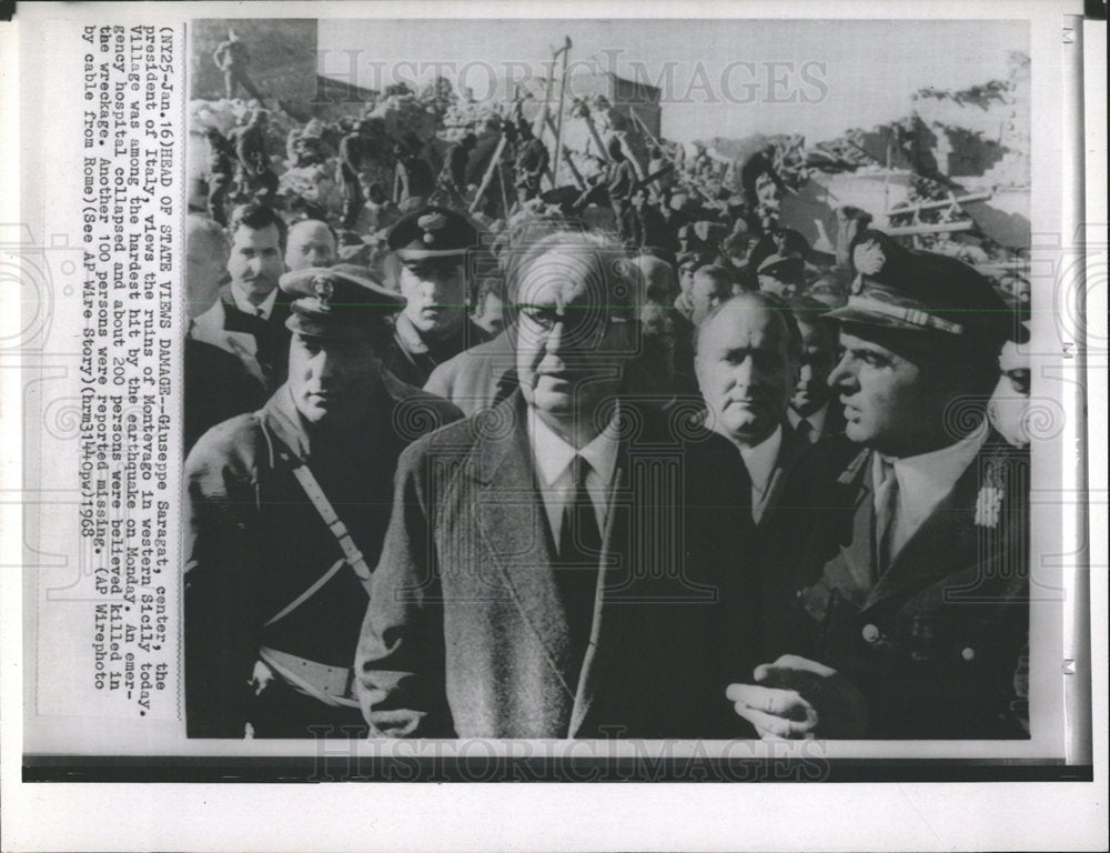 1968 Press Photo Giuseppe Saragat Montevago Western - Historic Images