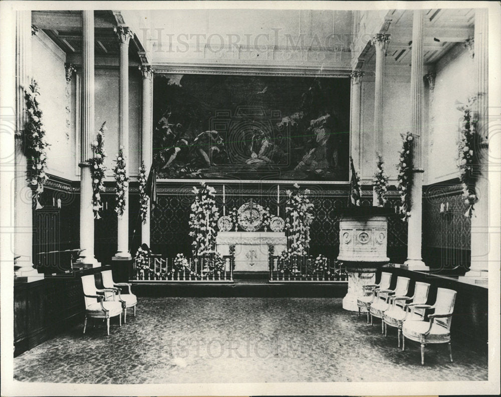 1940 Press Photo Royal Chapel Buckingham Palace London - Historic Images