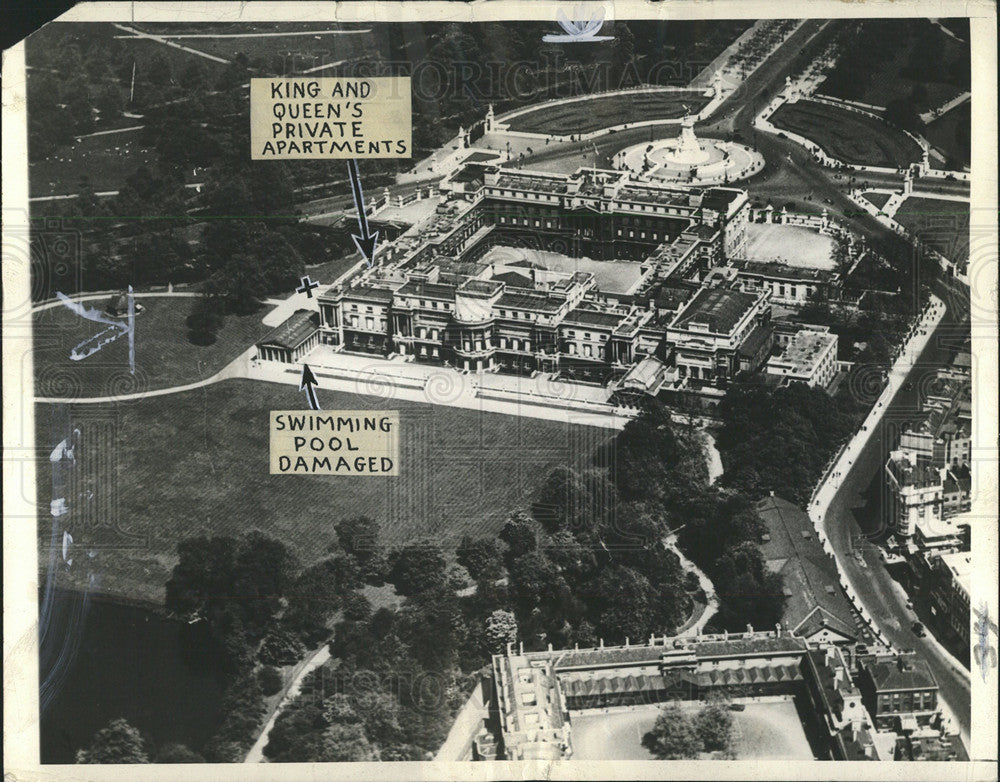 1934 Press Photo Buckingham Palace Aerial Seldom Shot - Historic Images