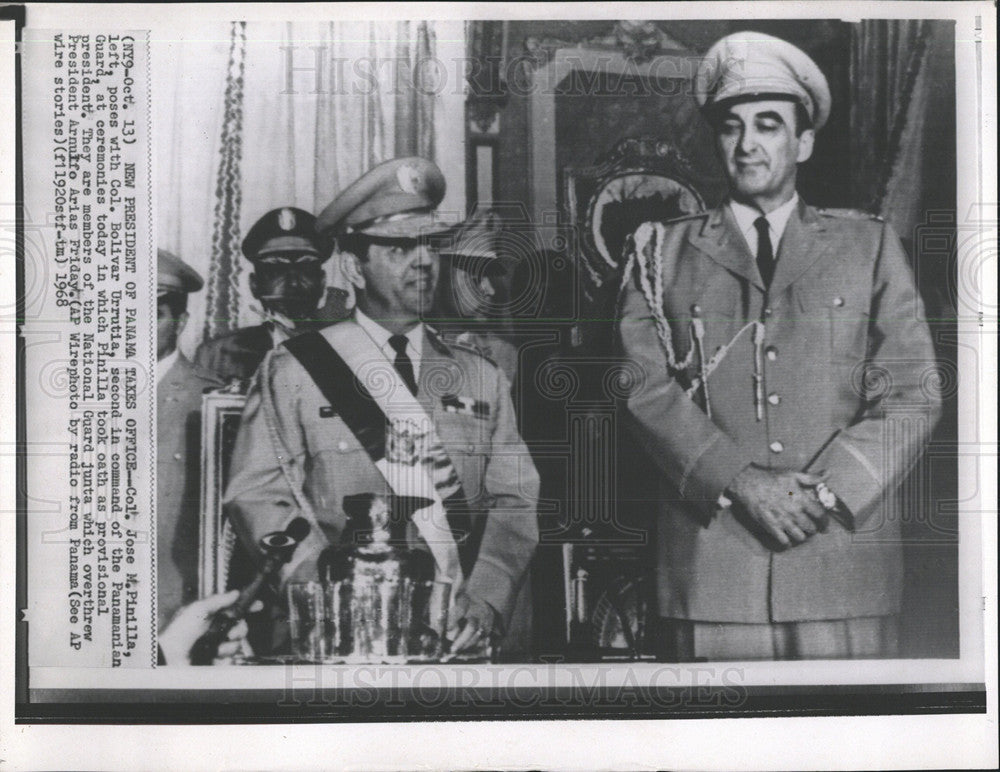 1968 Press Photo Jose Pinilla Bolivar Urrutia Panmanian - Historic Images