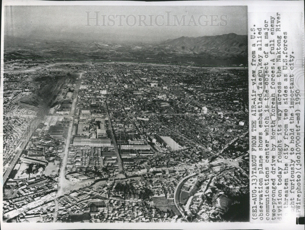 1950 Press Photo Air View US observation plane Taegu - Historic Images