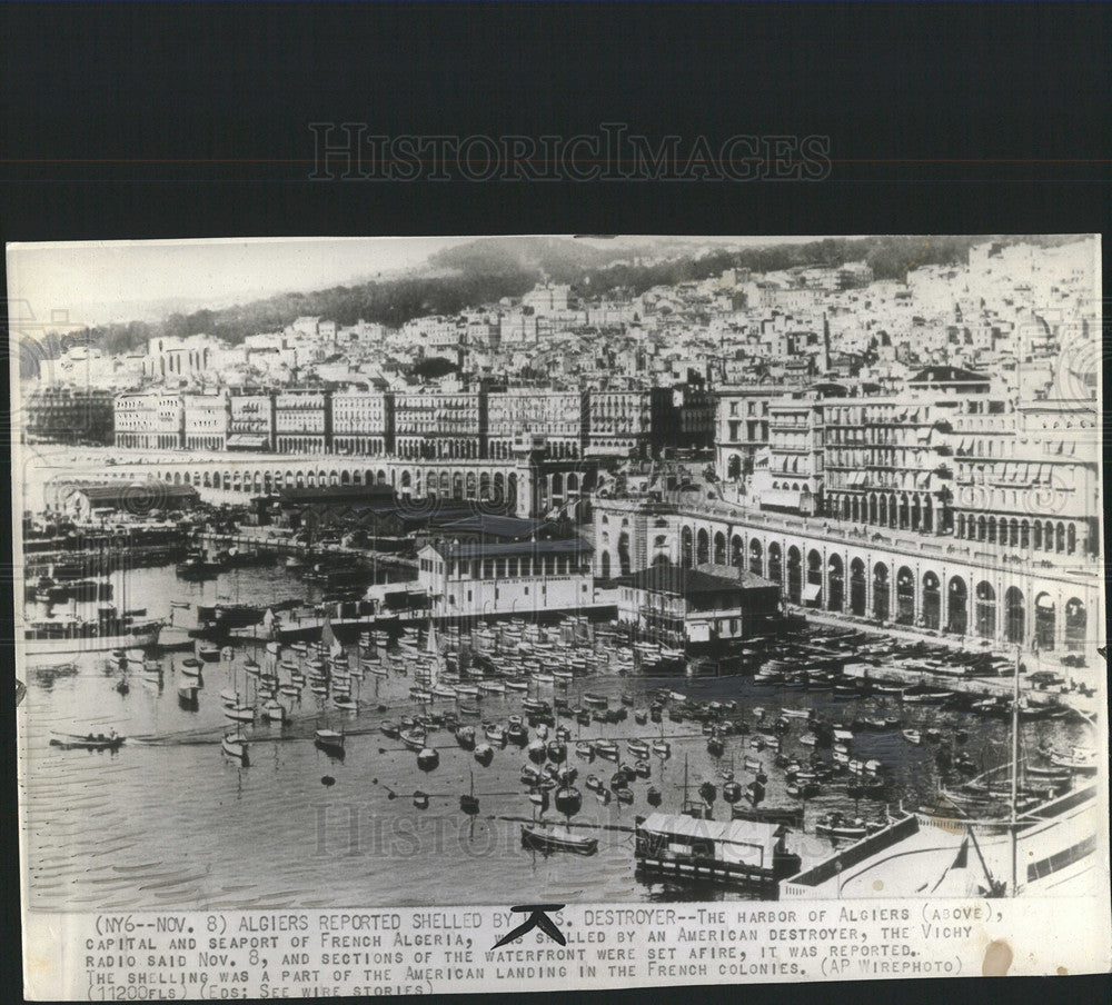 1942 Press Photo Seaport French Algeria Harbor capitol - Historic Images