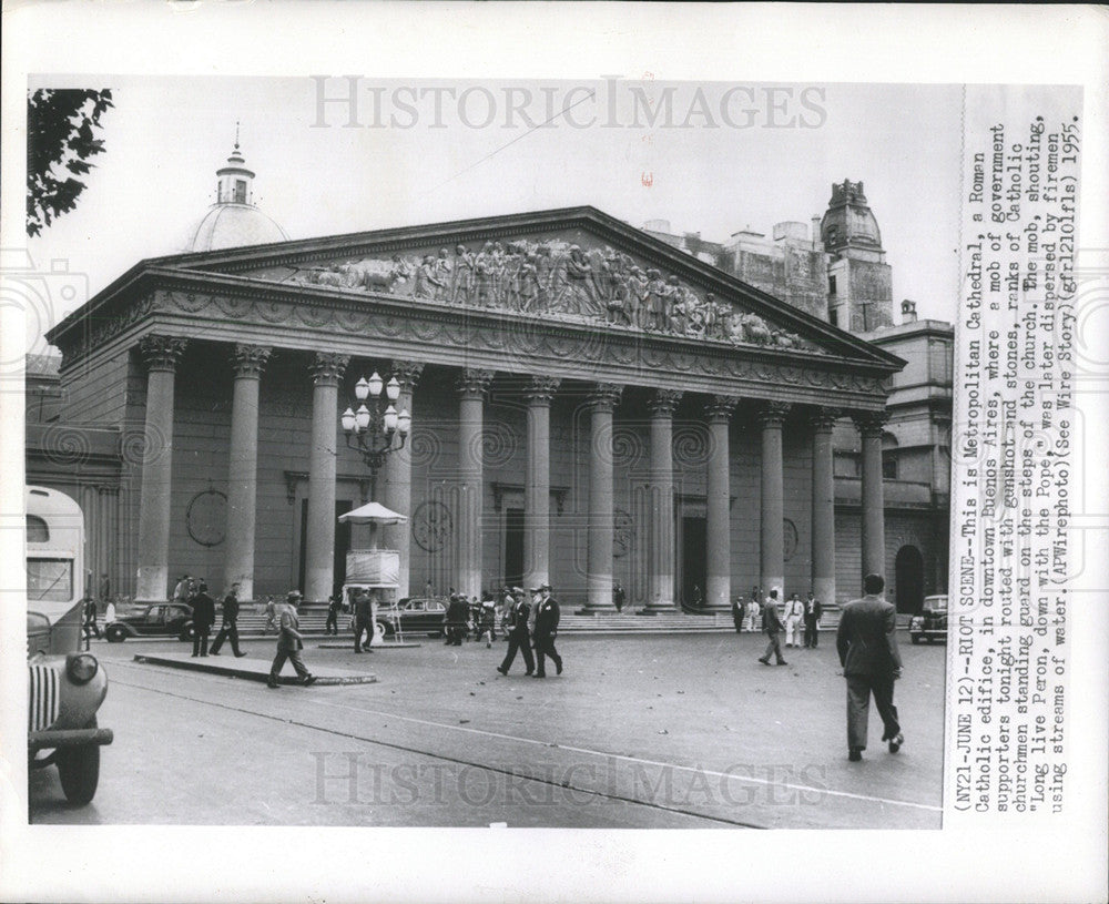 1955 Press Photo Metropolitan Cathedral Buenos Aires - Historic Images