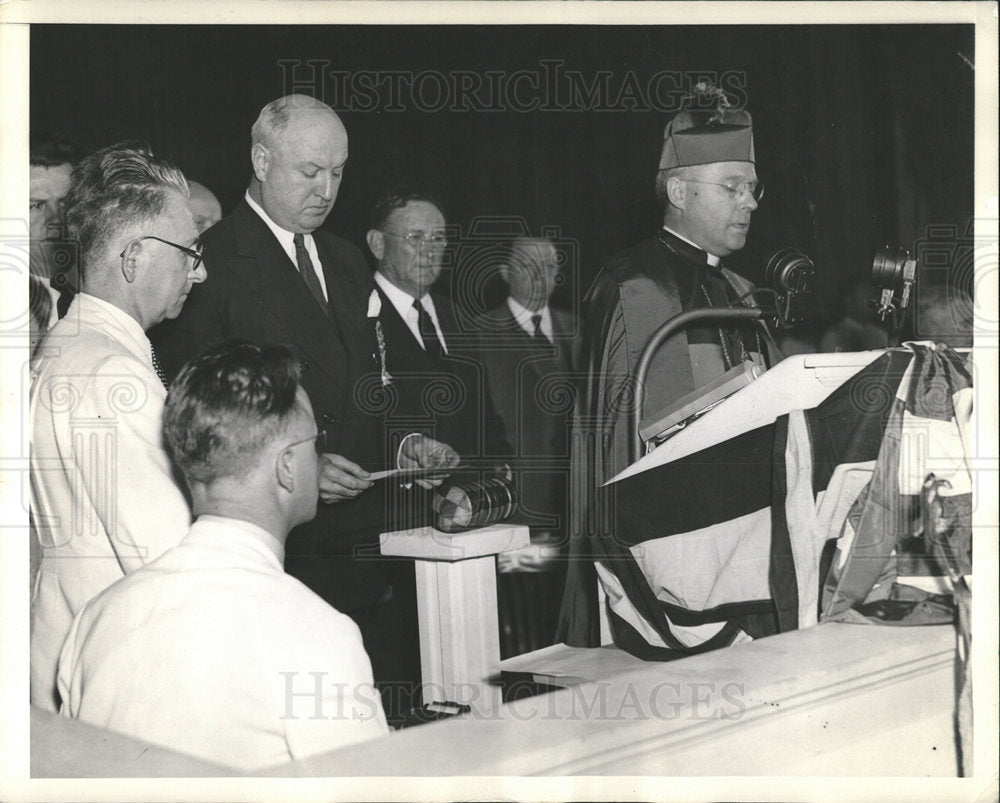 1966 Press Photo Archbishop Hugh Lamb convention open - Historic Images