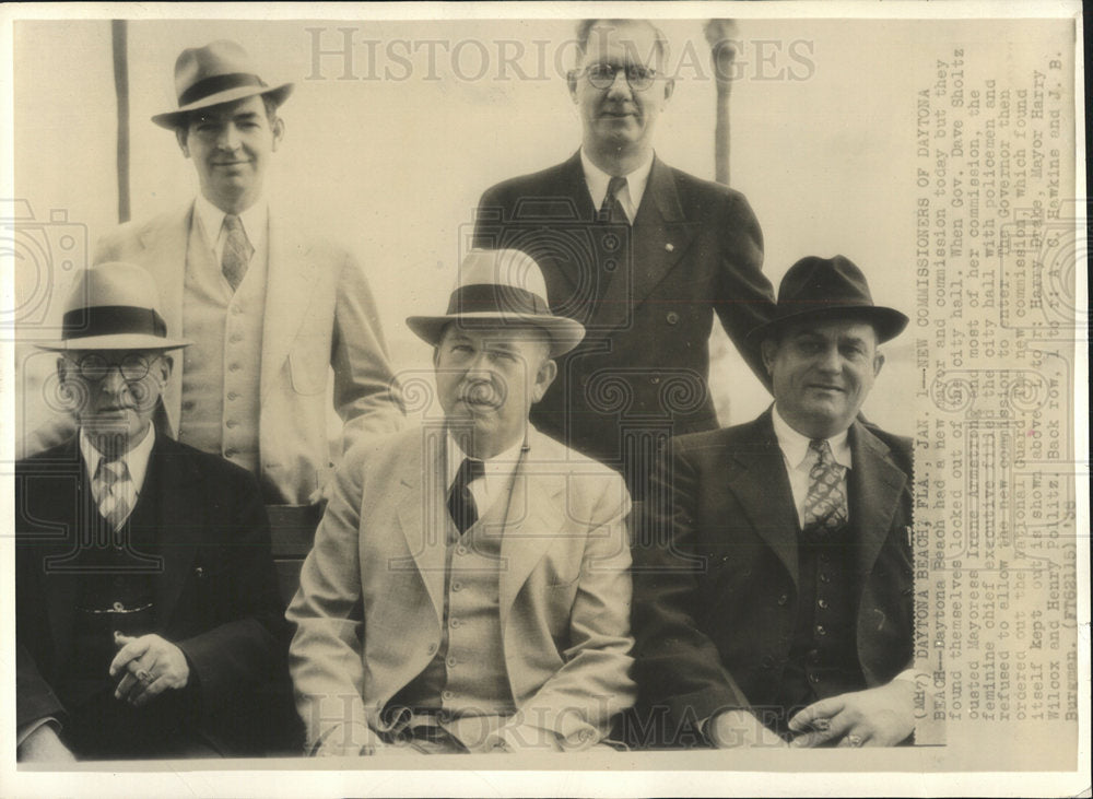 1938 Press Photo New Commissioners Daytona Beach Wilcox - Historic Images