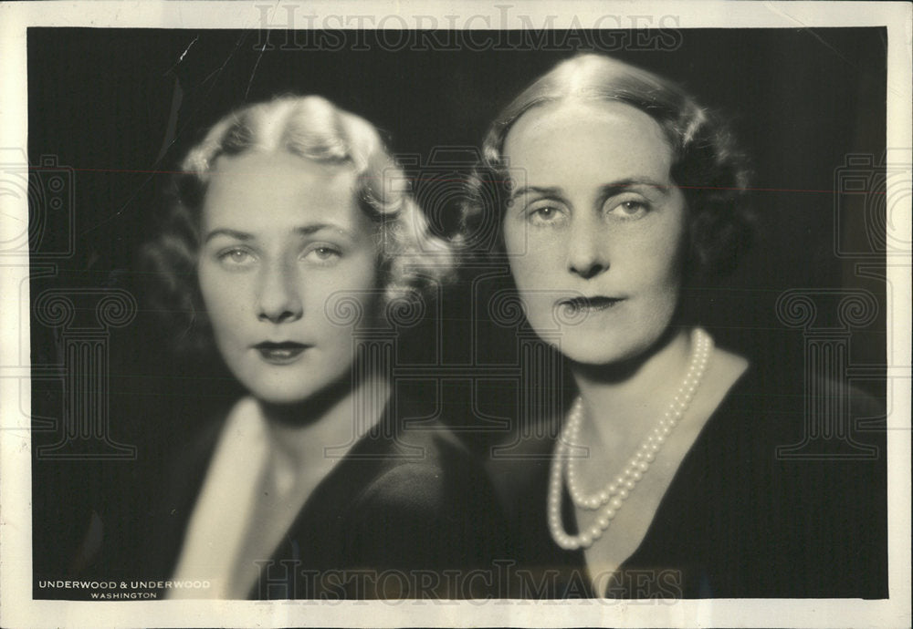 1932 Press Photo Mrs. Ogden Mills &amp; Daughter D Fell - Historic Images