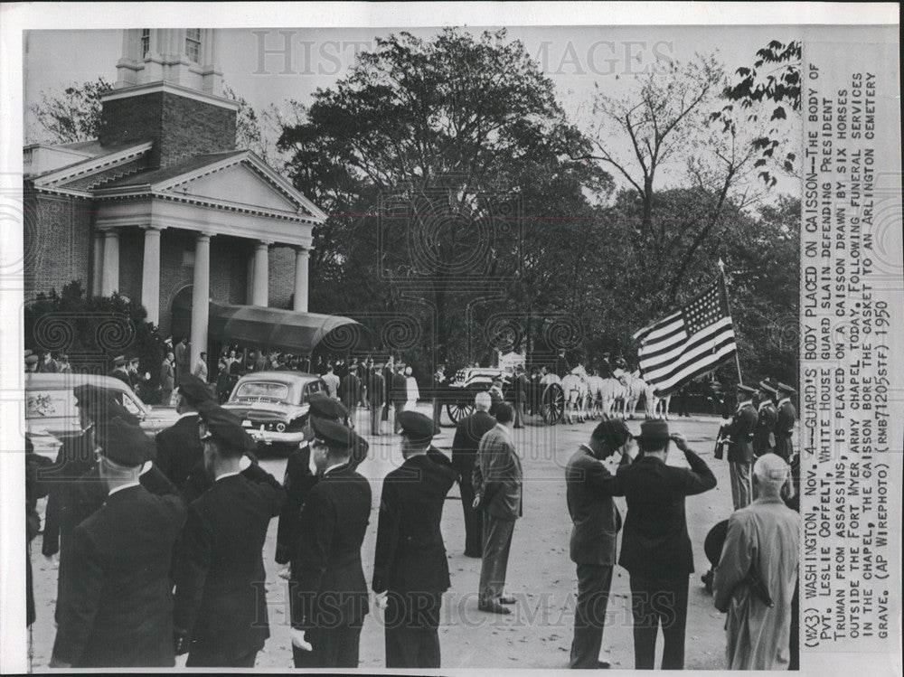 1950 Press Photo Leslie Coffelt White House Guard - Historic Images