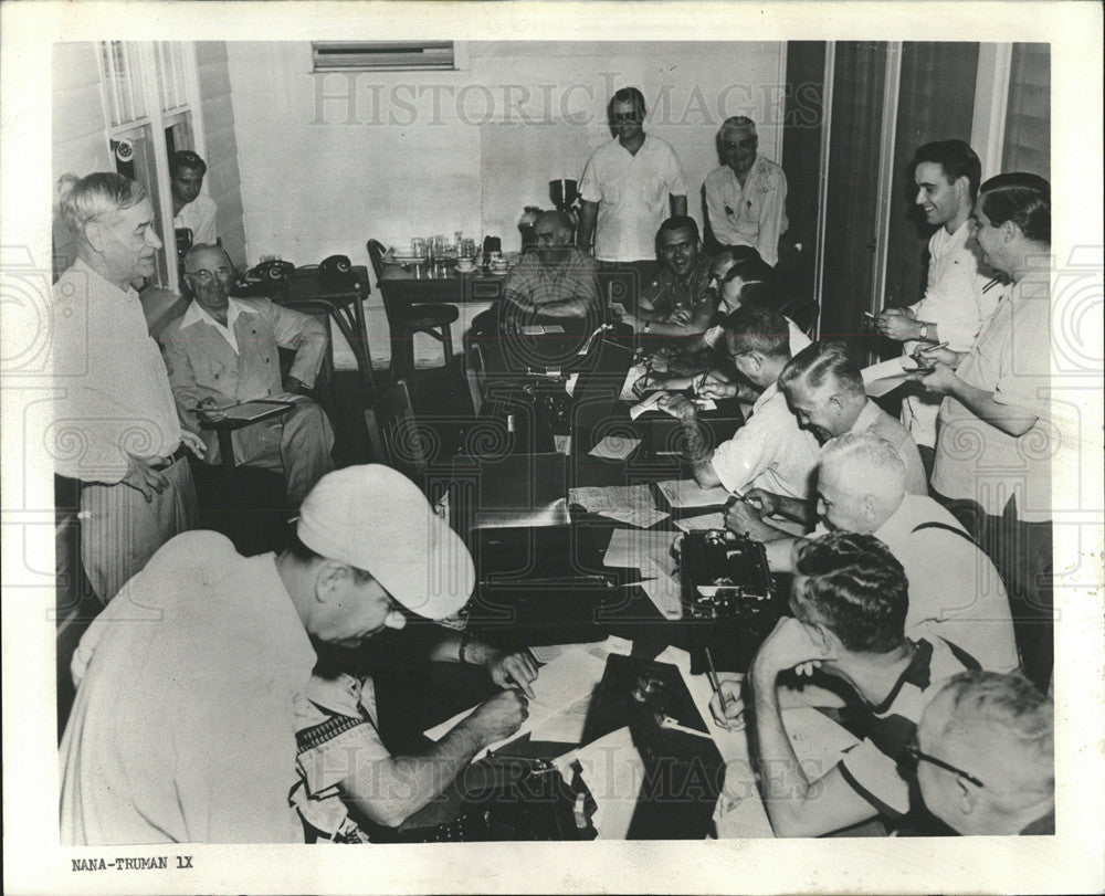 1972 Press Photo President Truman Key West Briefing - Historic Images