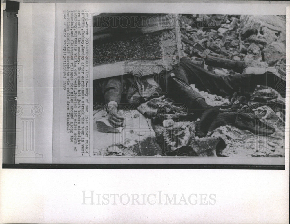 1970 Press Photo Earthquake in Turkey - Historic Images