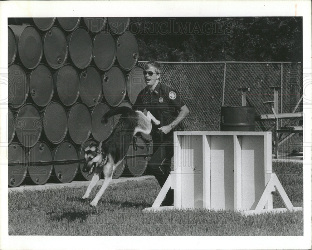 1984 Press Photo David Littlejohn Yankee Agility Course - Historic Images