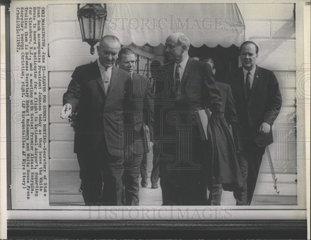 1967 Sec. State Dean Rusk President Johnson - Historic Images