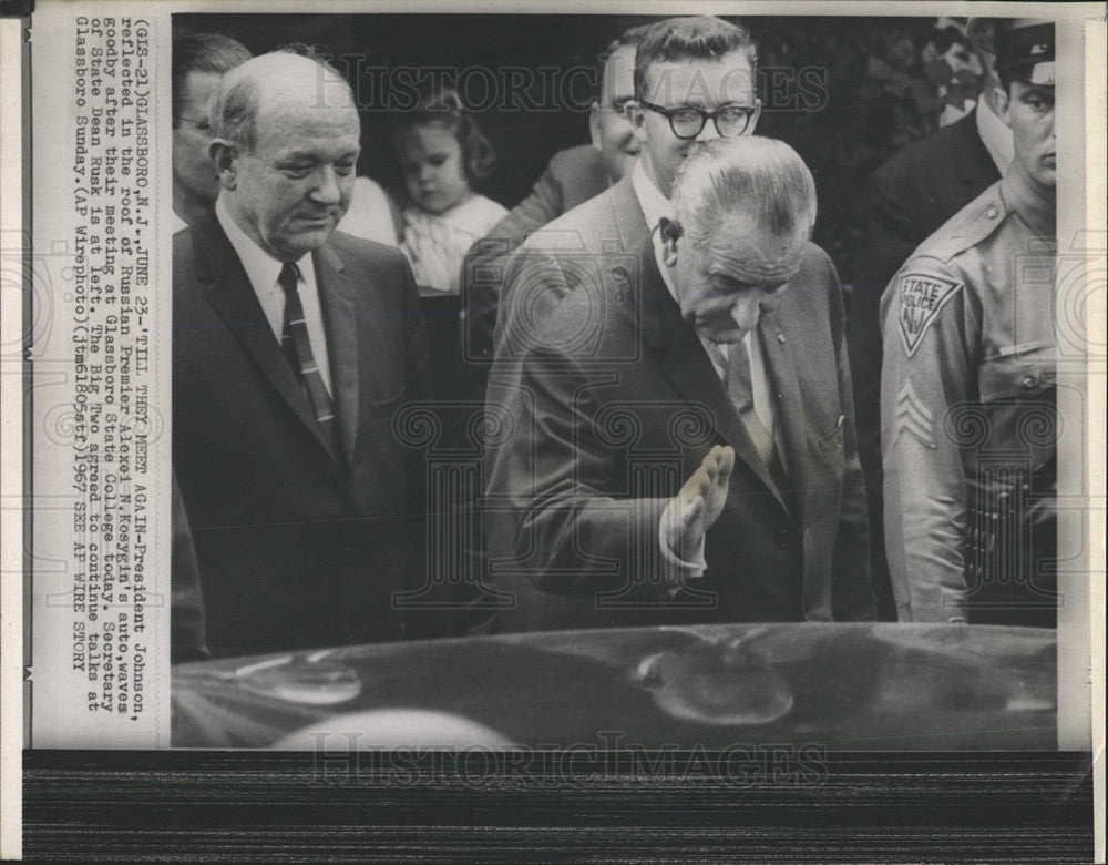 1967 Press Photo President Johnson Sec. State Dean Rusk - Historic Images