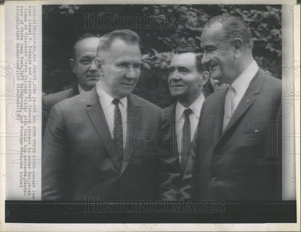 1967 Press Photo President Johnson Premier Kosygin NJ - Historic Images