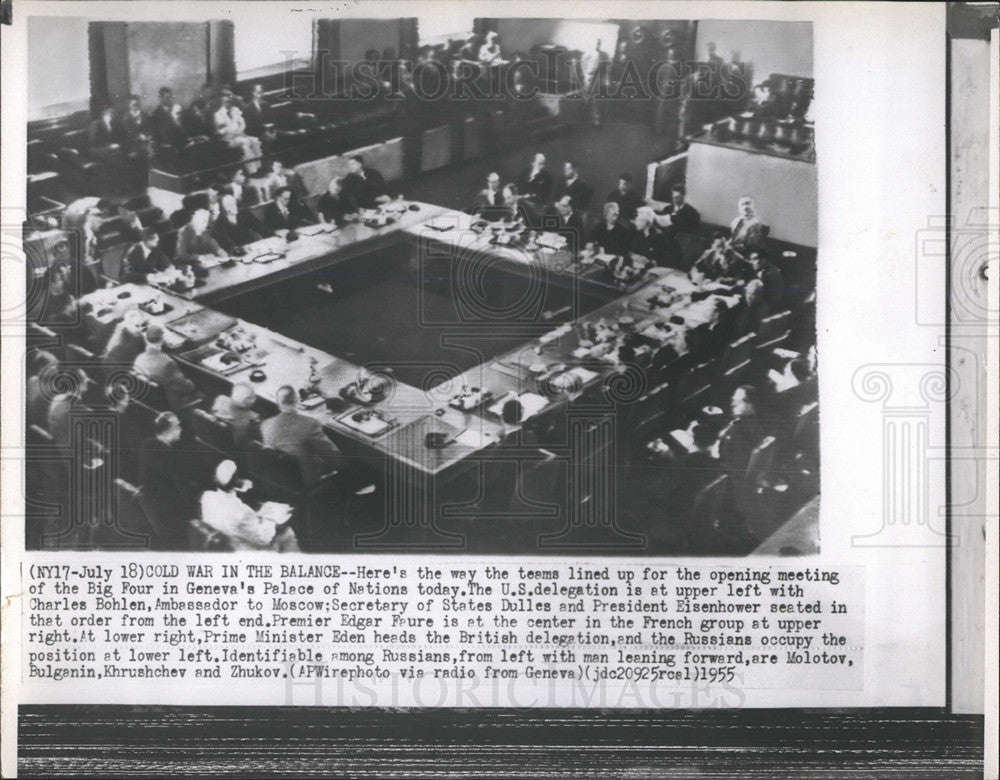 1955 Press Photo The Big Four in Geneva&#39;s Palace - Historic Images