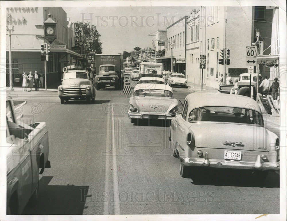 1959 Press Photo Traffic Clearwater Harrison Avenue - Historic Images