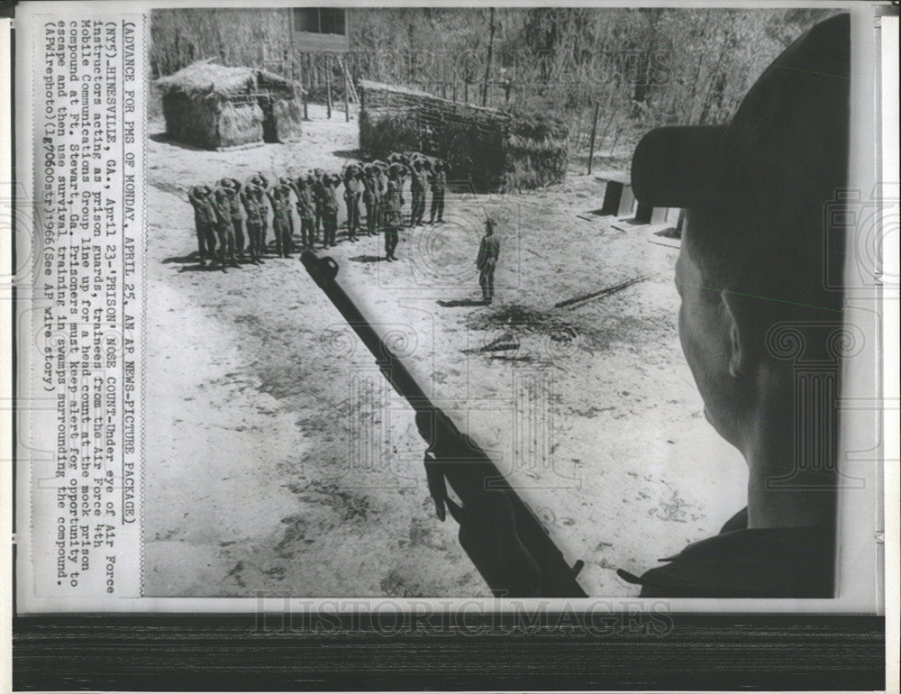 1966 Press Photo Mock Prison Compound Trainees Georgia - Historic Images