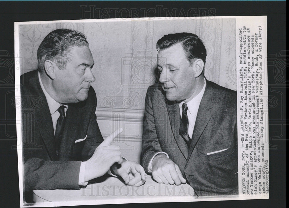 1960 Press Photo H. Roy Hamey &amp; Ralph Houk Yankees - Historic Images