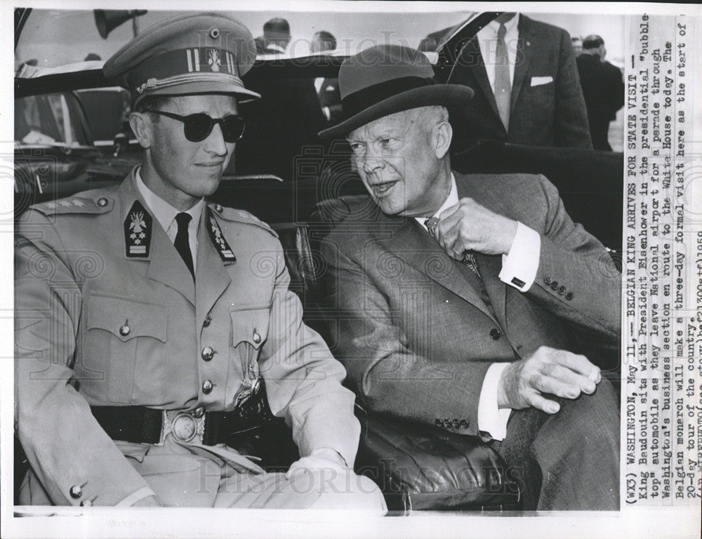 1950 Press Photo King Baudouin and President Eisenhower - Historic Images