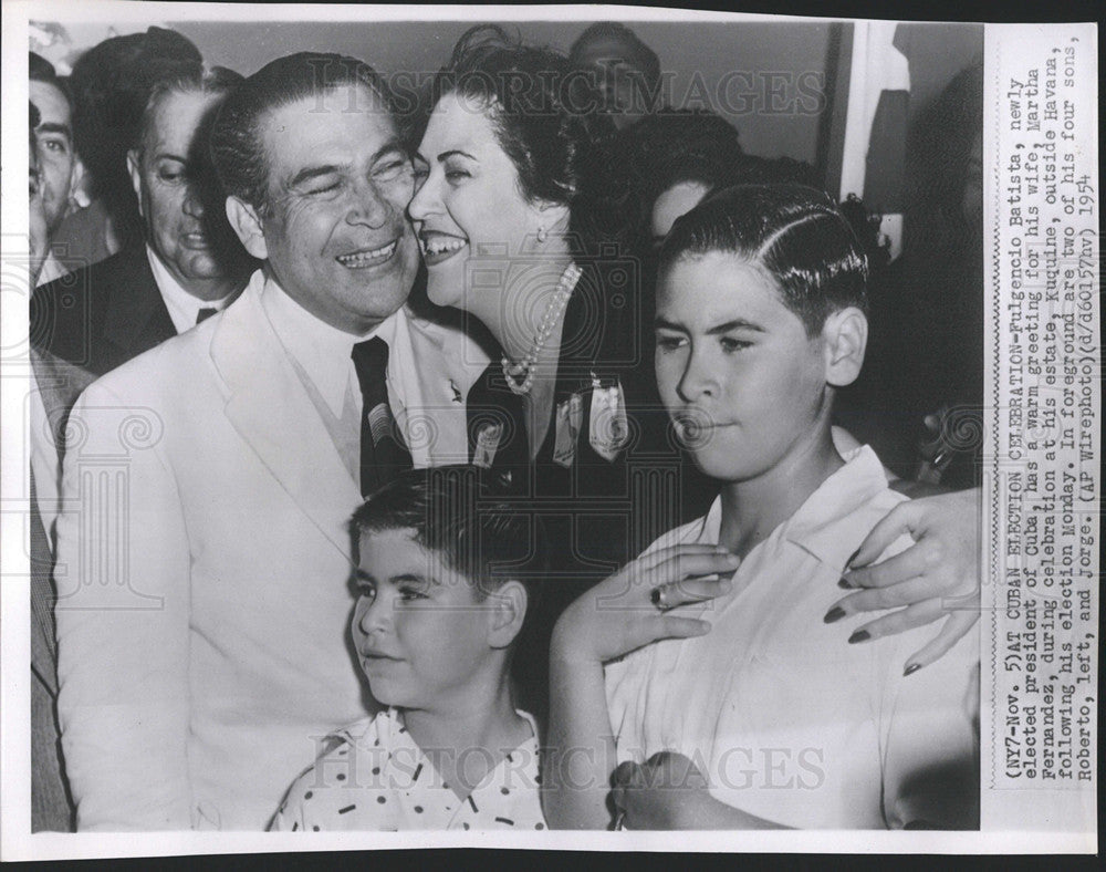 1954 Press Photo Newly Fulgencio Batista Cuba President - Historic Images