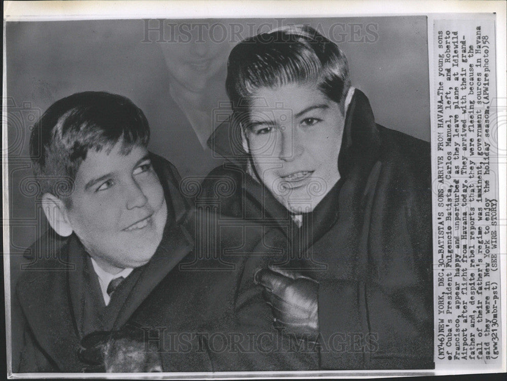 1959 Press Photo Fulgencio Batista Cuban Dictator Sons - Historic Images