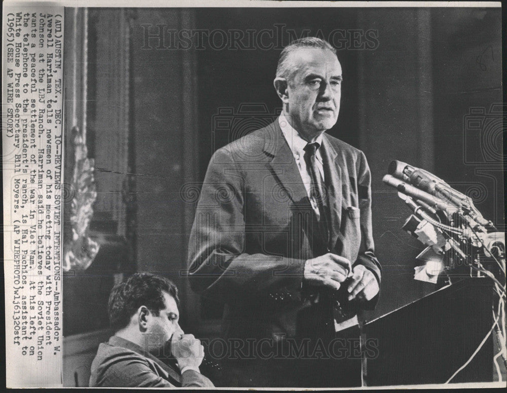 1965 Press Photo Harriman and President Johnson Meet - Historic Images