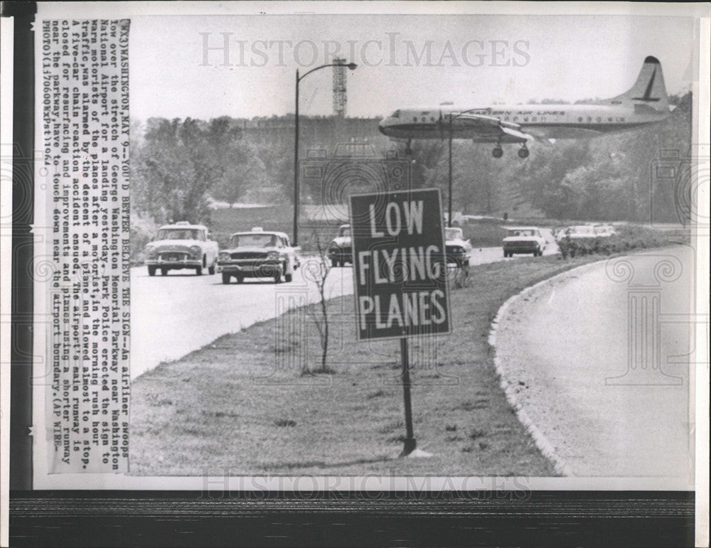 1964 Press Photo Airliner George Washington Memorial - Historic Images