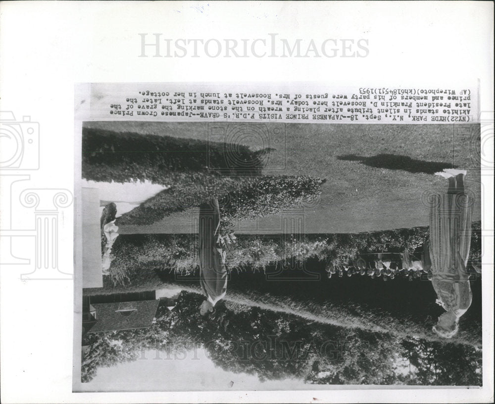 1953 Press Photo Crown Prince Akihito Mrs. Roosevelt - Historic Images