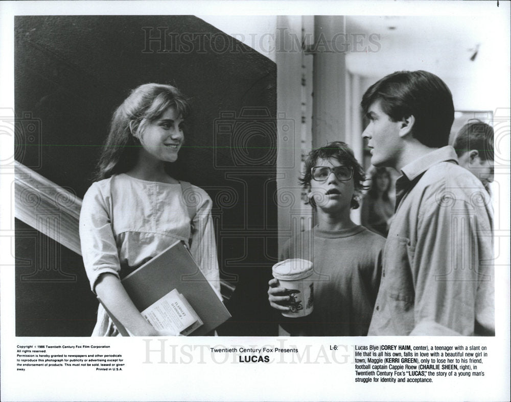 1986 Press Photo Corey Haim Kerrie Green Lucas Actors - Historic Images