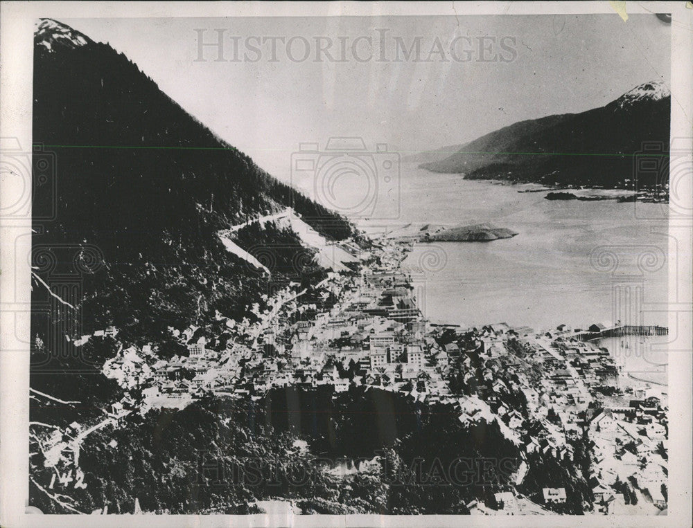 1936 Press Photo View of Juneau and Landslide - Historic Images