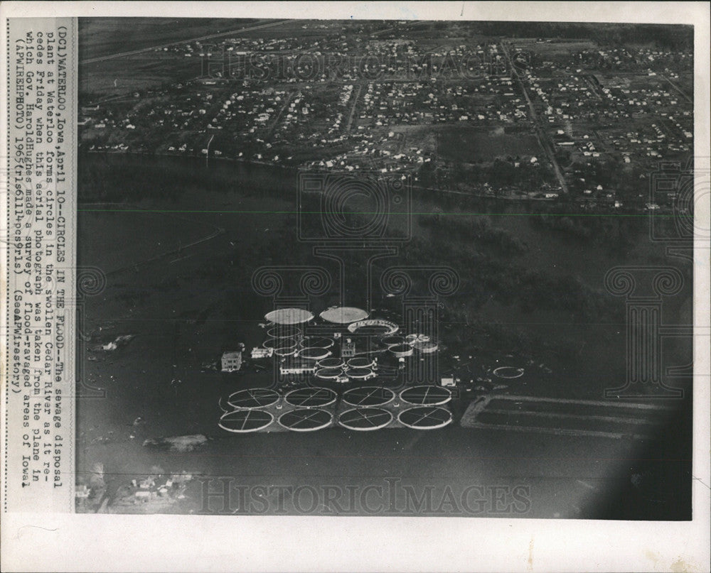 1965 Press Photo Aerial View City Sewage Disposal Plant - Historic Images