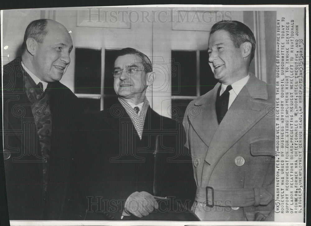 1938 Press Photo Business Advisory Council Subcommittee - Historic Images