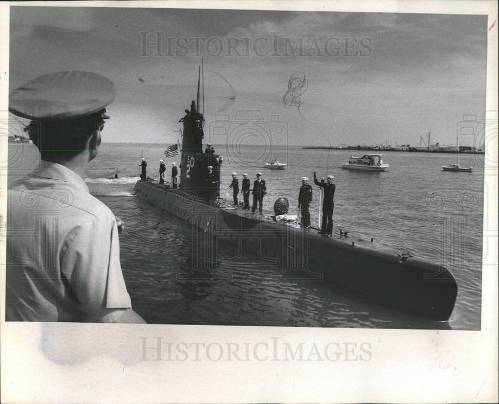 1971 Press Photo US Navy/Sailors/Submarine - Historic Images