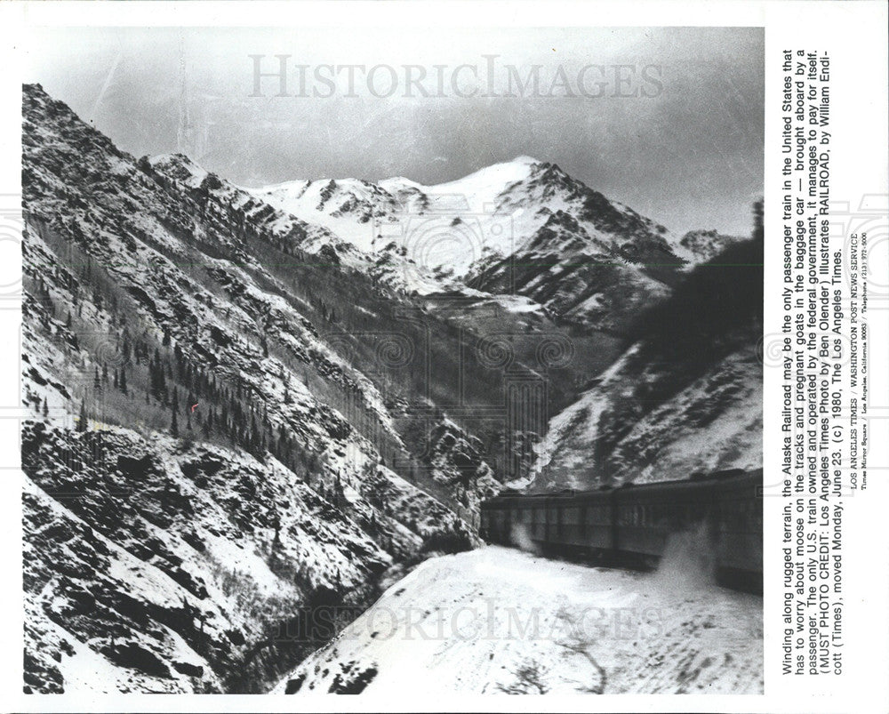 1980, Alaska Railroad/Train/Mountains - RRX85865 - Historic Images