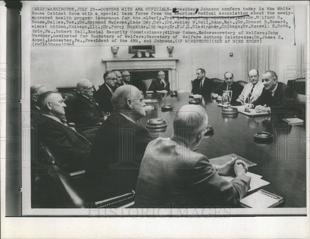 1965 Press Photo Pres. Johnson/American Medical Assoc. - Historic Images