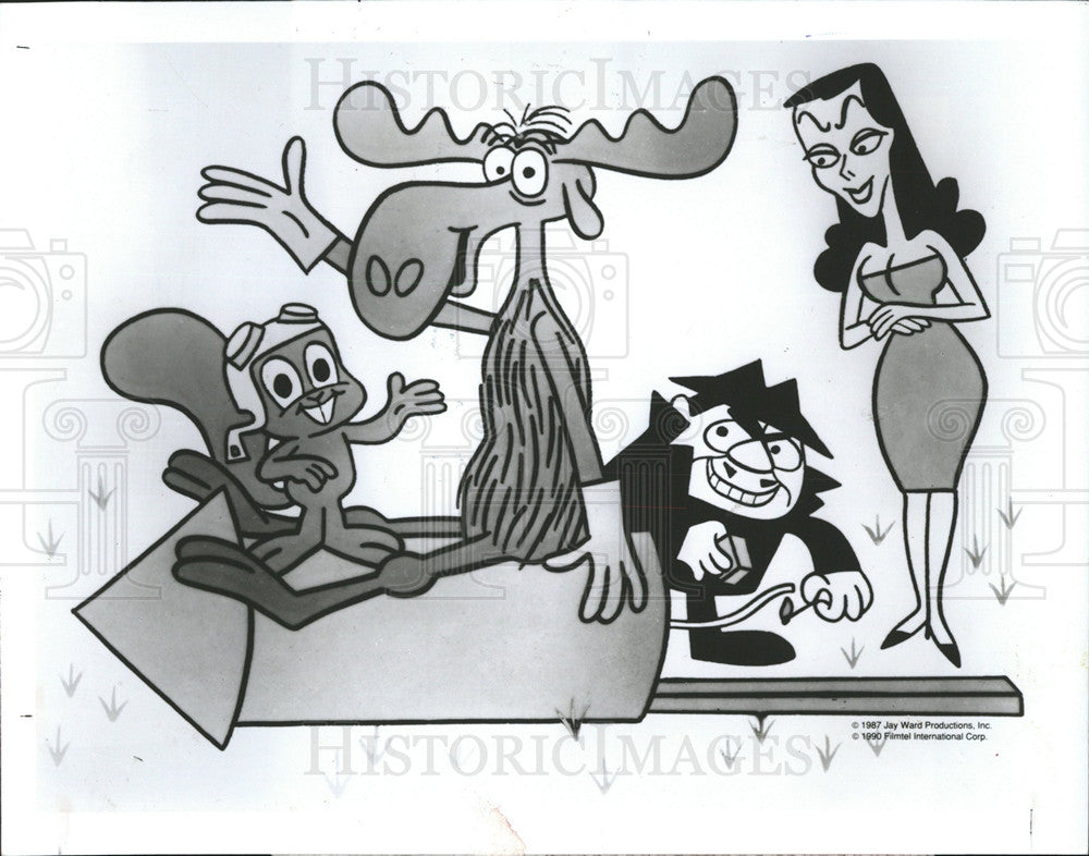1991 Press Photo Rocky Bullwinkle Television Cartoon - Historic Images