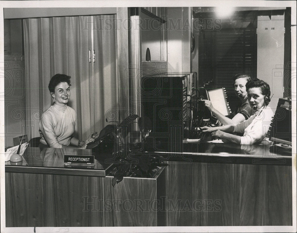 1954 Press Photo Identification Switchboard Reception - Historic Images