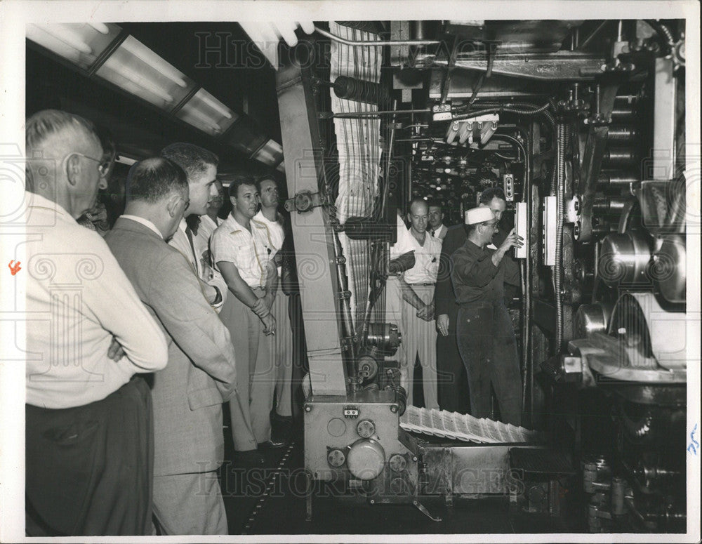 1958 Press Photo Ben Faden Time Press Room Foreman Pres - Historic Images