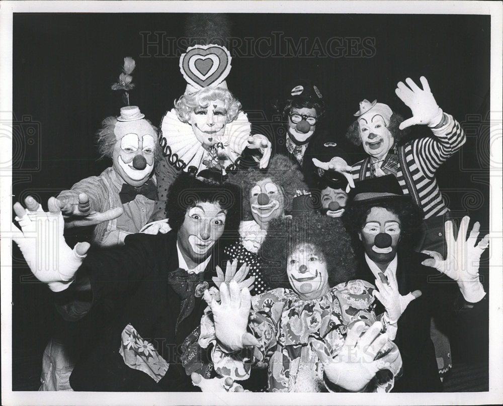 1980 Press Photo CLOWNS BAY PINES HOSPITAL CLOWN CLUB - Historic Images