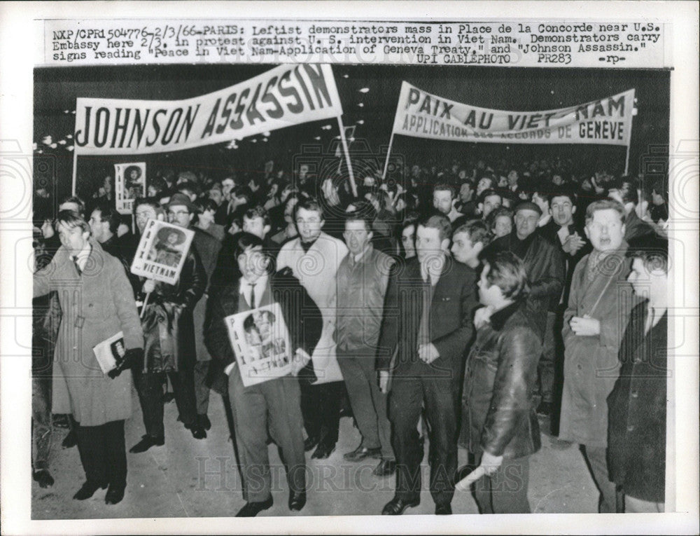 1966 Press Photo FRANCE RIOTS 1966  U.S. INTERVENTION - Historic Images