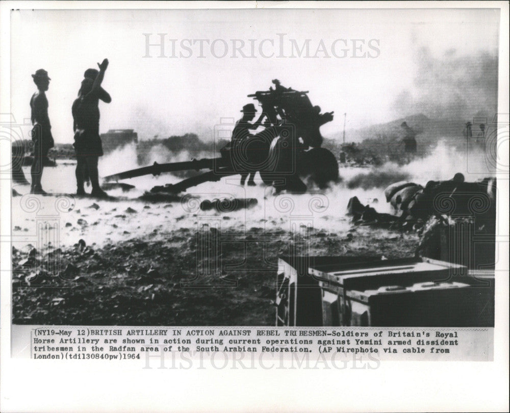 1964 Press Photo Soldiers Britain Royal Horse Artillery - Historic Images