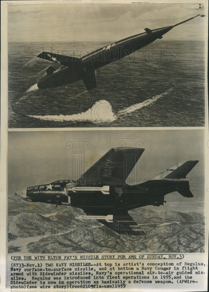 1957 Press Photo Navy Cougar Aircraft Operation Chicago - Historic Images