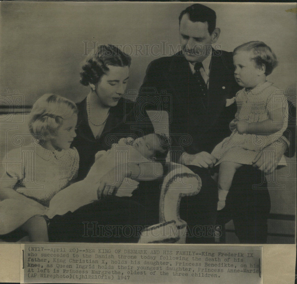 1947 Press Photo King Frederik IX Danish throne Denmark - Historic Images