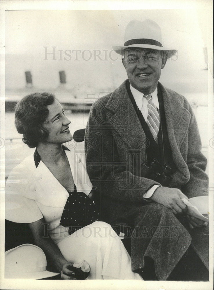 1933 Press Photo Harry Woording Plymouth Harbor England - Historic Images