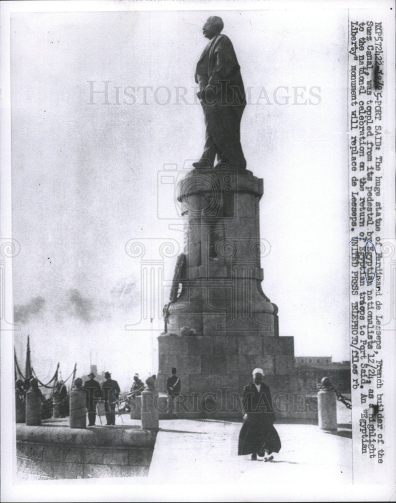 1956 Press Photo Ferdinand de Lesseps French buildier - Historic Images