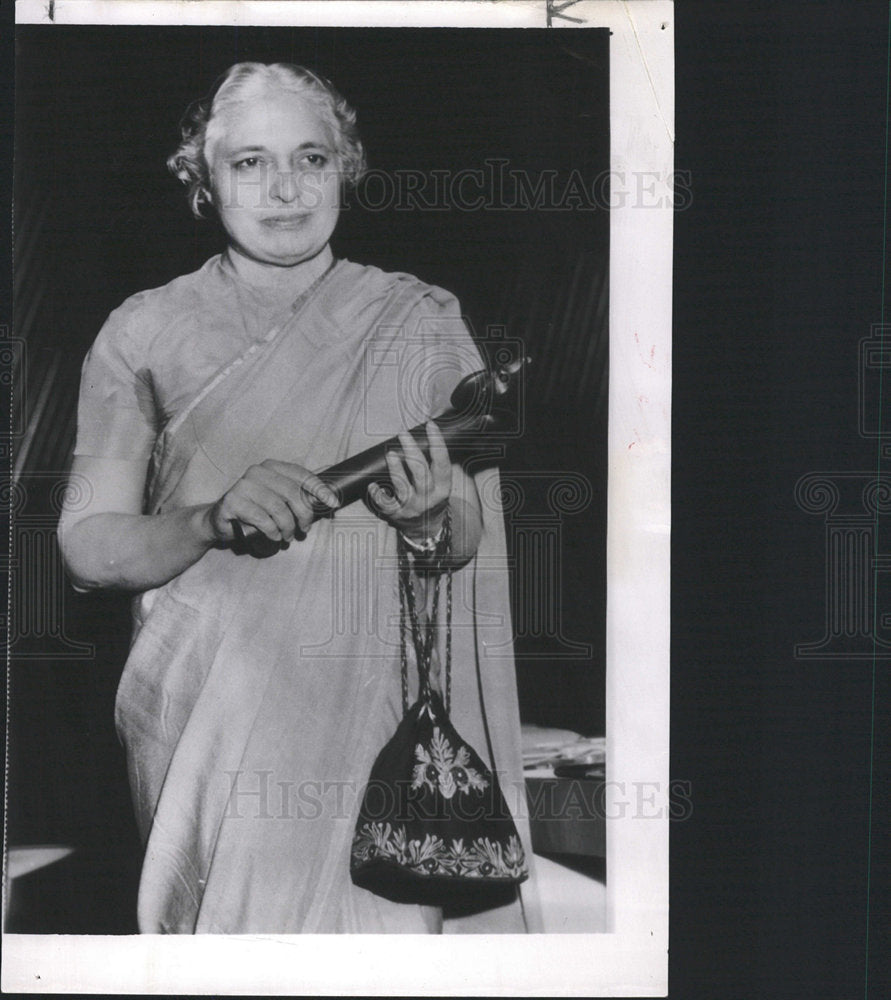 1953 Press Photo UN pre Mrs Vijaya Lakshmi Pandit India - Historic Images