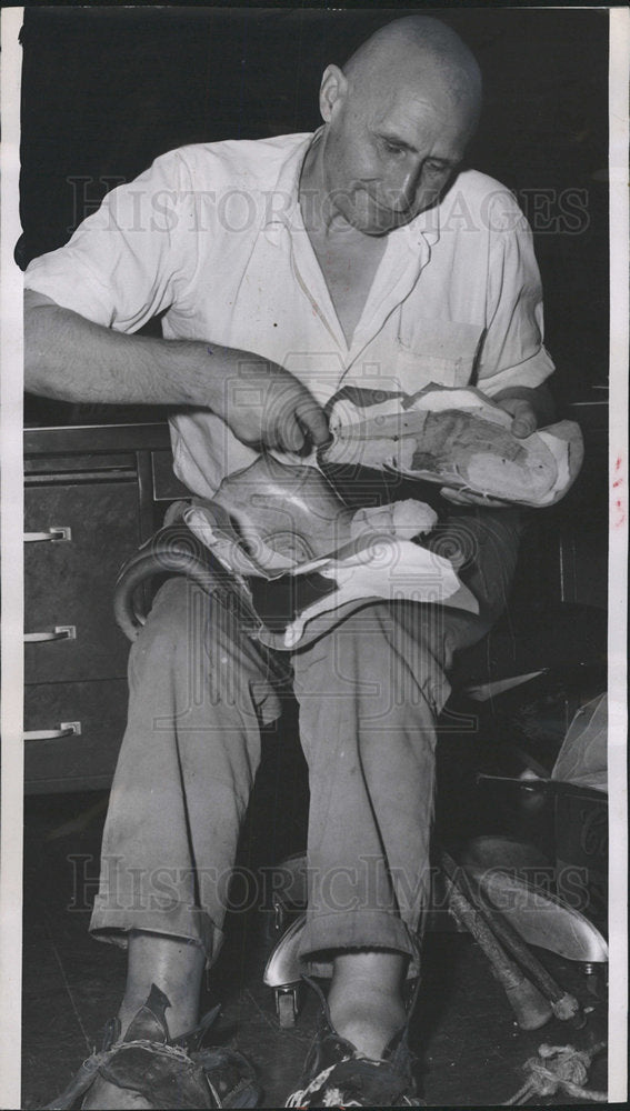 1953 Press Photo George Posvar NewPair Shoes Several - Historic Images